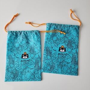 JellyCat London Replacement Bags Drawstring Fabric Storage Sack Jelly Cat x2
